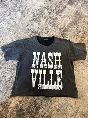 Nashville Graphic Tee - Black with White Print